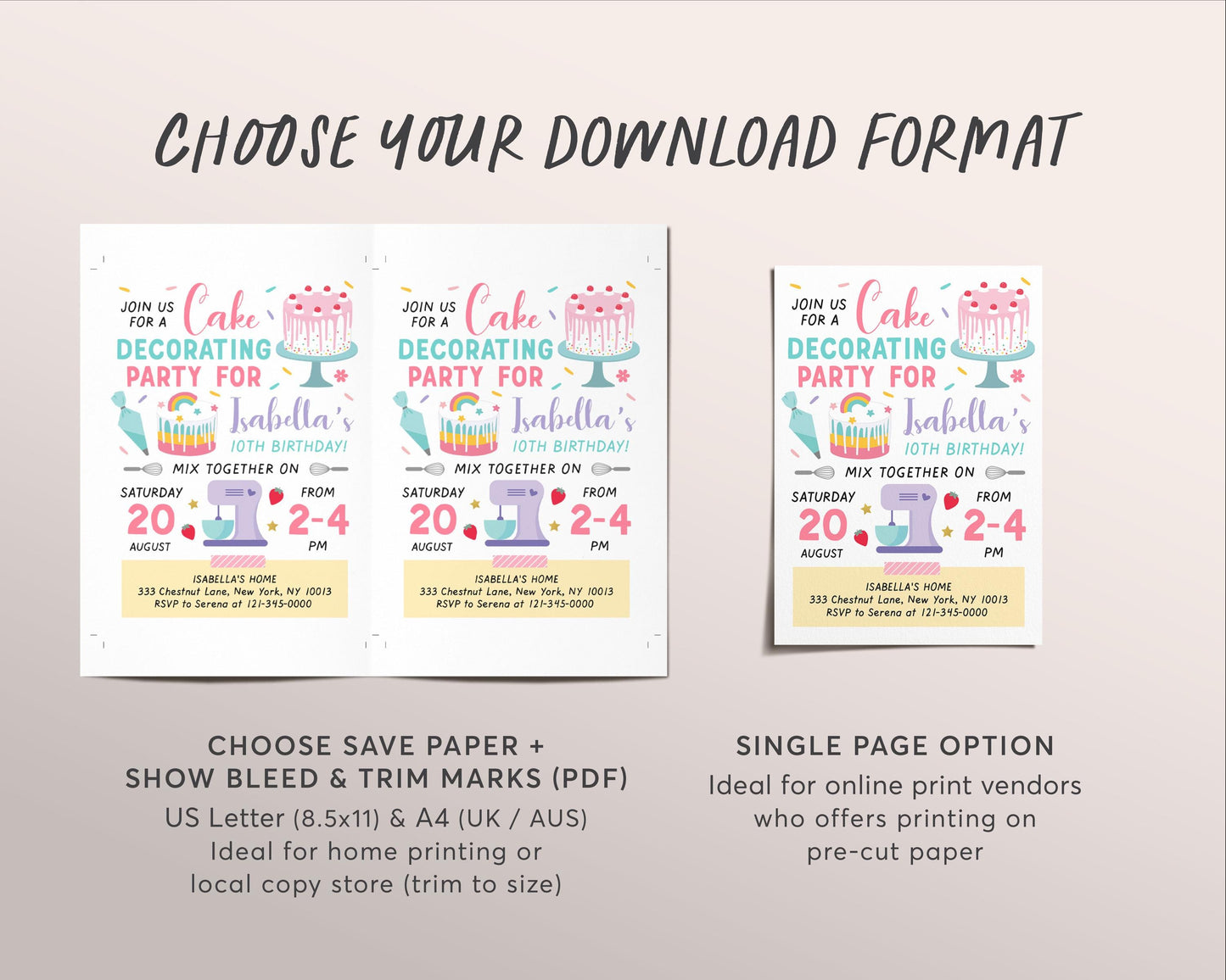 Cake Decorating Birthday Party Invitation Editable Template, Baking Party Evite, Kids Cooking, Birthday Girl Chef Cupcake Nailed It Invite