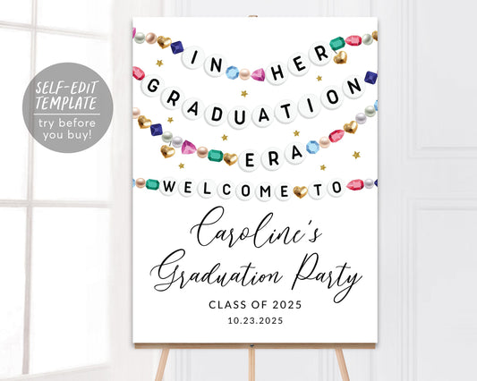 In My Graduation Era Welcome Sign Editable Template