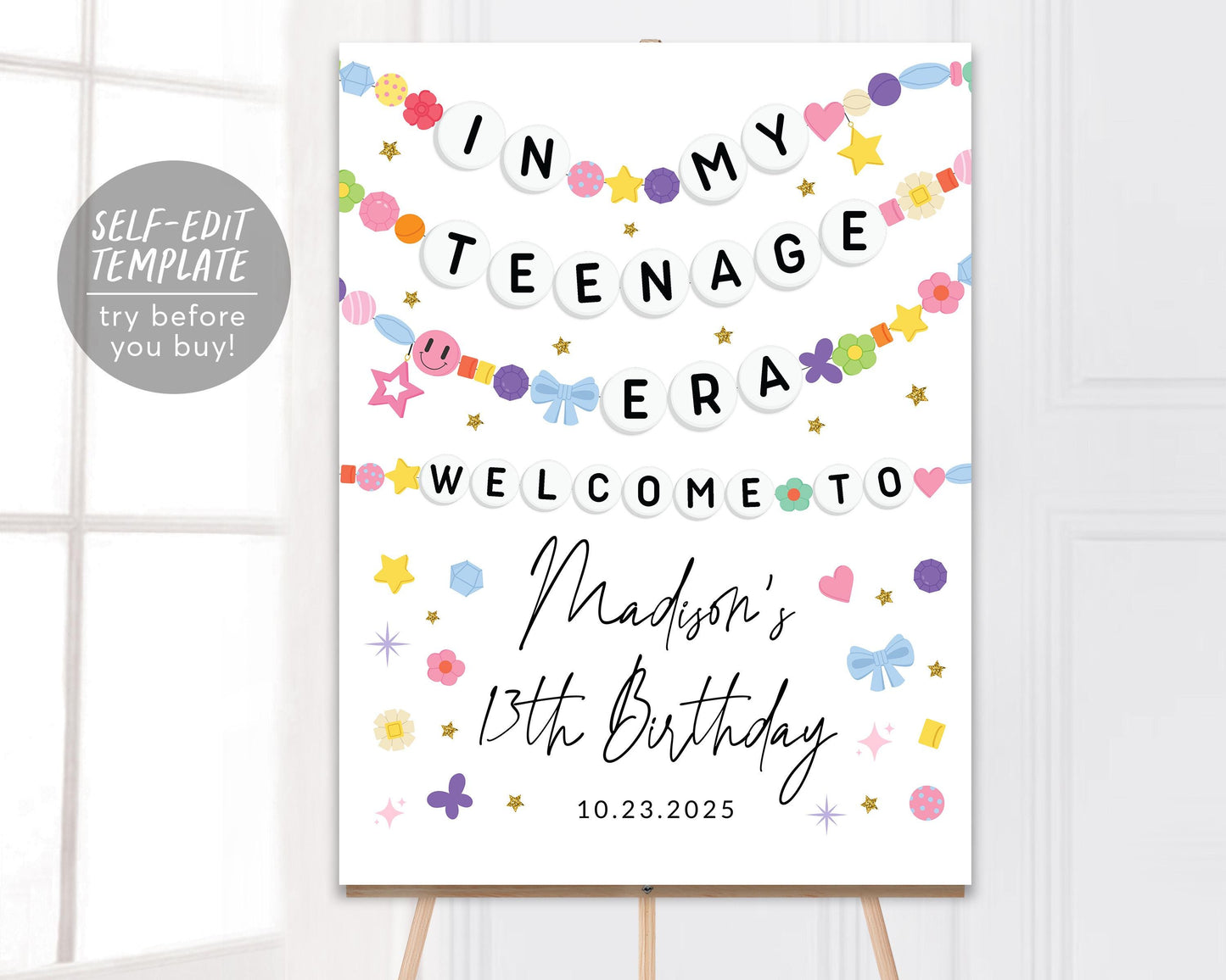 In My Teenage Era Welcome Sign Editable Template