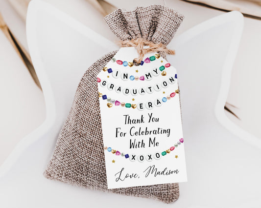 Graduation Era Favor Tags Editable Template