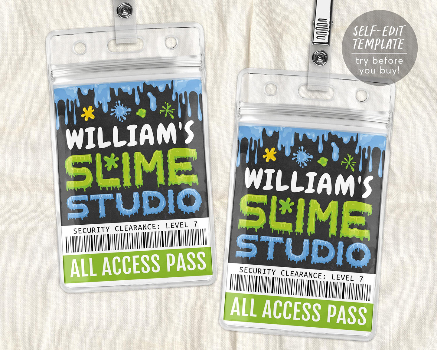 Slime Studio VIP Pass Editable Template