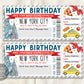New York City Trip Ticket Editable Template, Birthday Anniversary Surprise Travel Vacation Gift Certificate, NYC Trip Reveal, Pack Your Bags