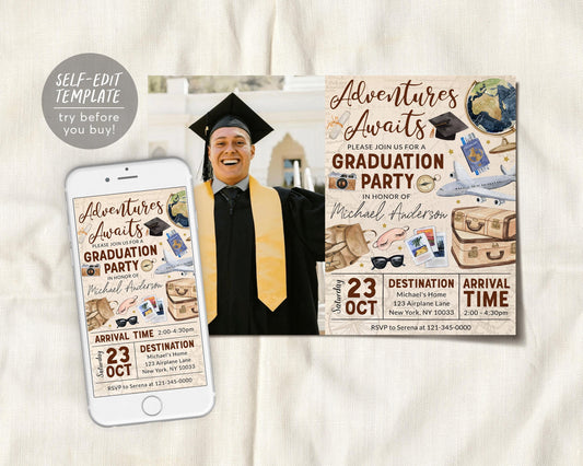 Farewell Graduation Invitation With Photo Editable Template