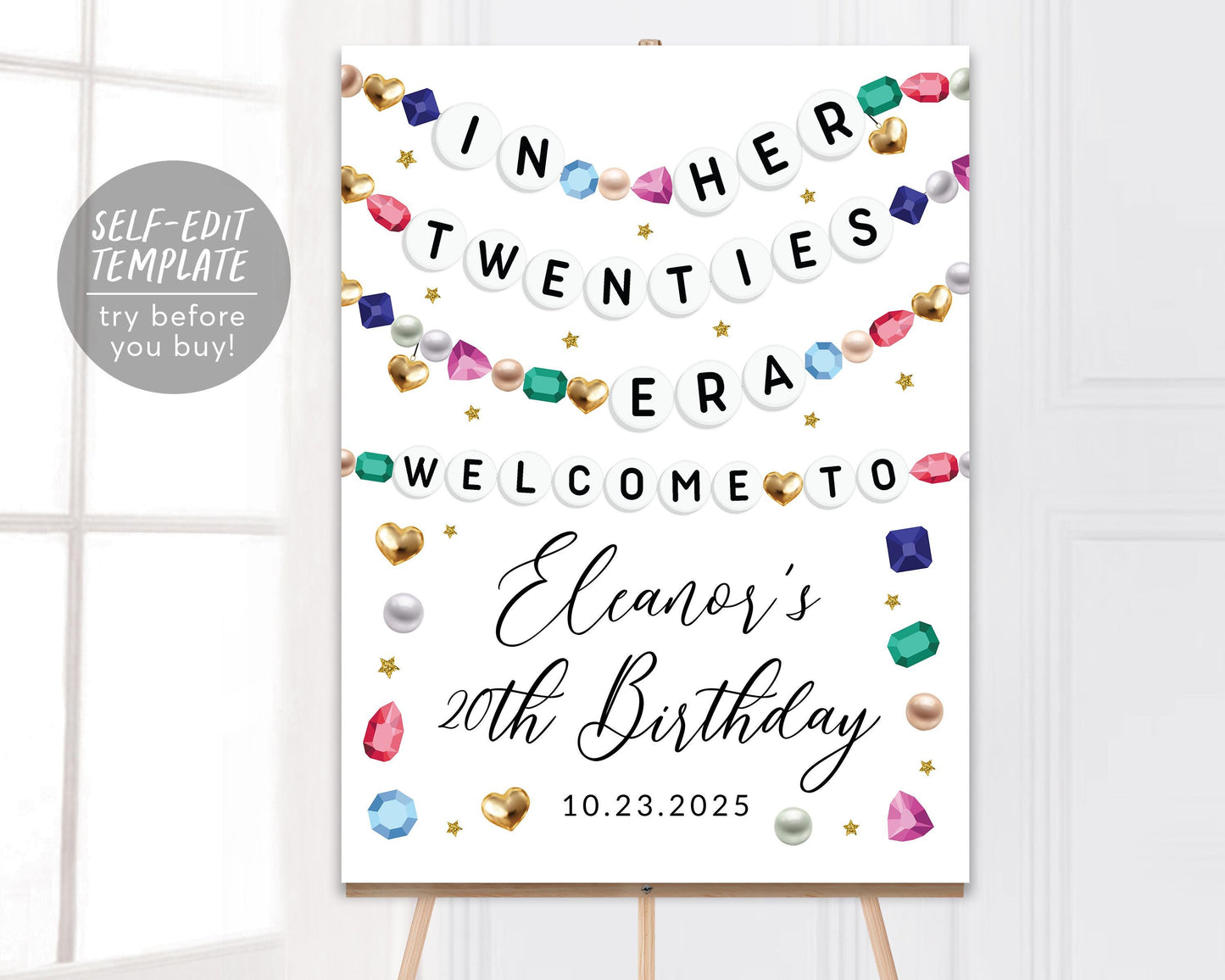 In My Twenties Era Welcome Sign Editable Template