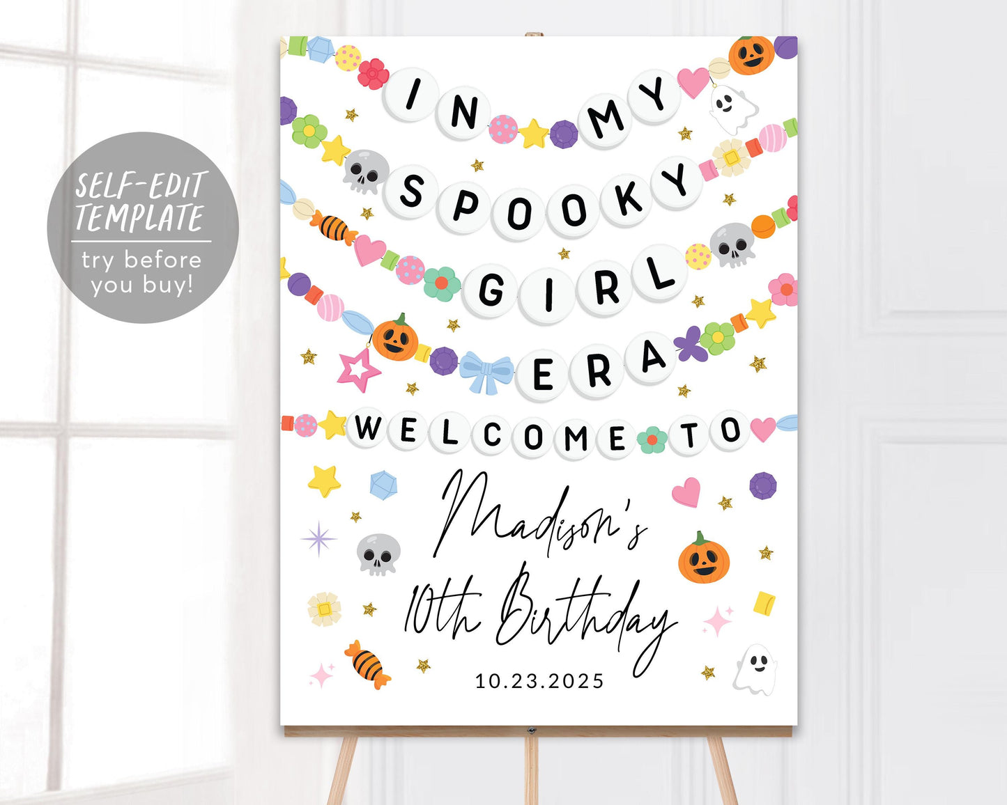 In My Spooky Girl Era Welcome Sign Editable Template