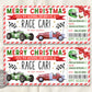 Christmas Race Car Ticket Gift Certificate Editable Template