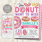 Donut Birthday Invitation Editable Template