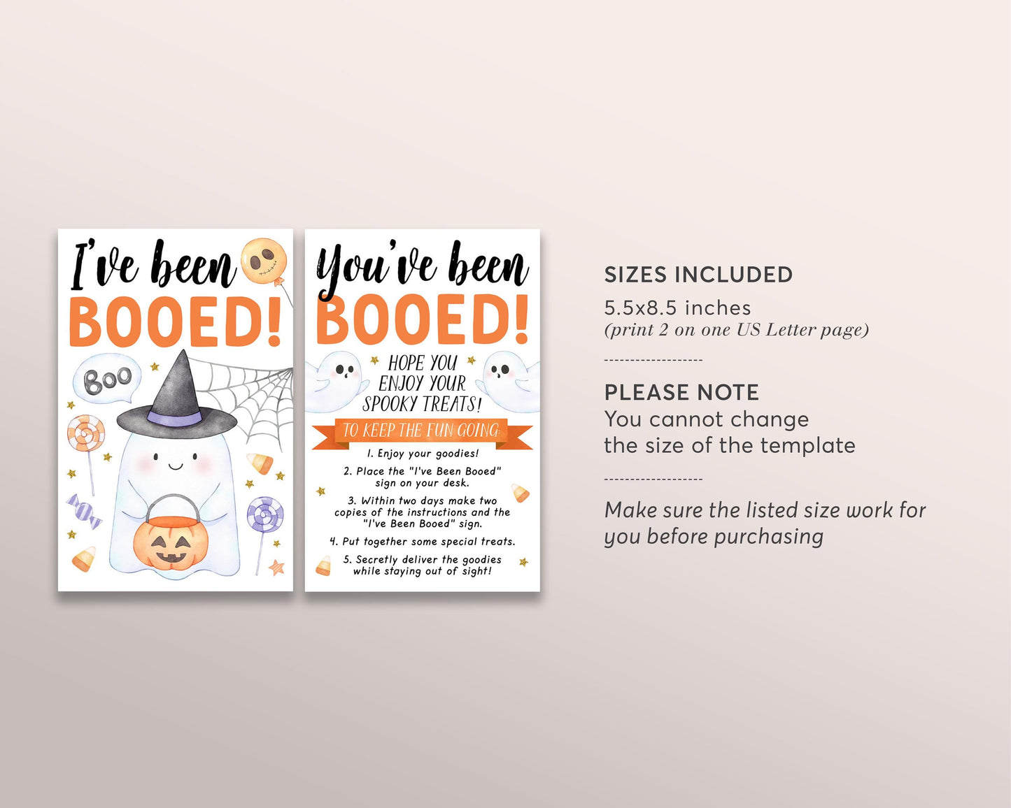 I've Been Booed Coworker Game Editable Template, You've Been Booed Work, Halloween Office Tradition Sign Instructions, Gifts For Co Workers