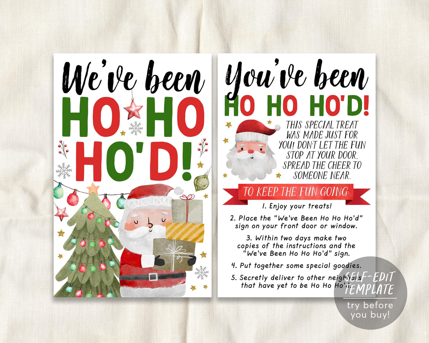 We've Been Ho Ho Ho'd Christmas Game Editable Template