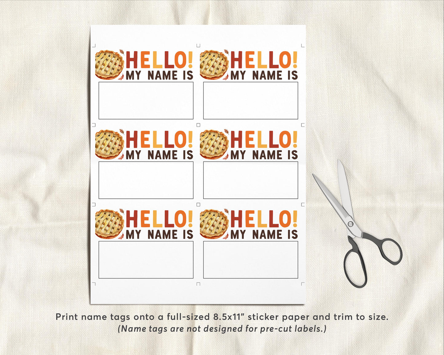 What's Your Pie Name Game With Name Tags And Sign
