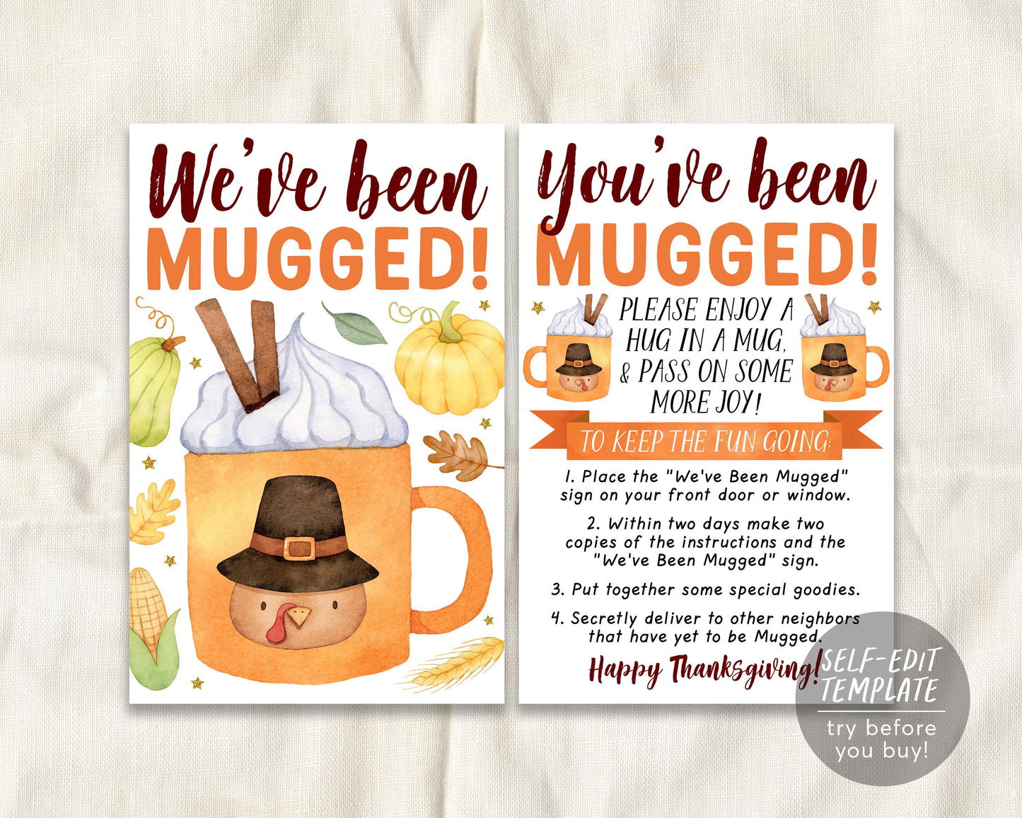 We've Been Mugged Game Editable Template