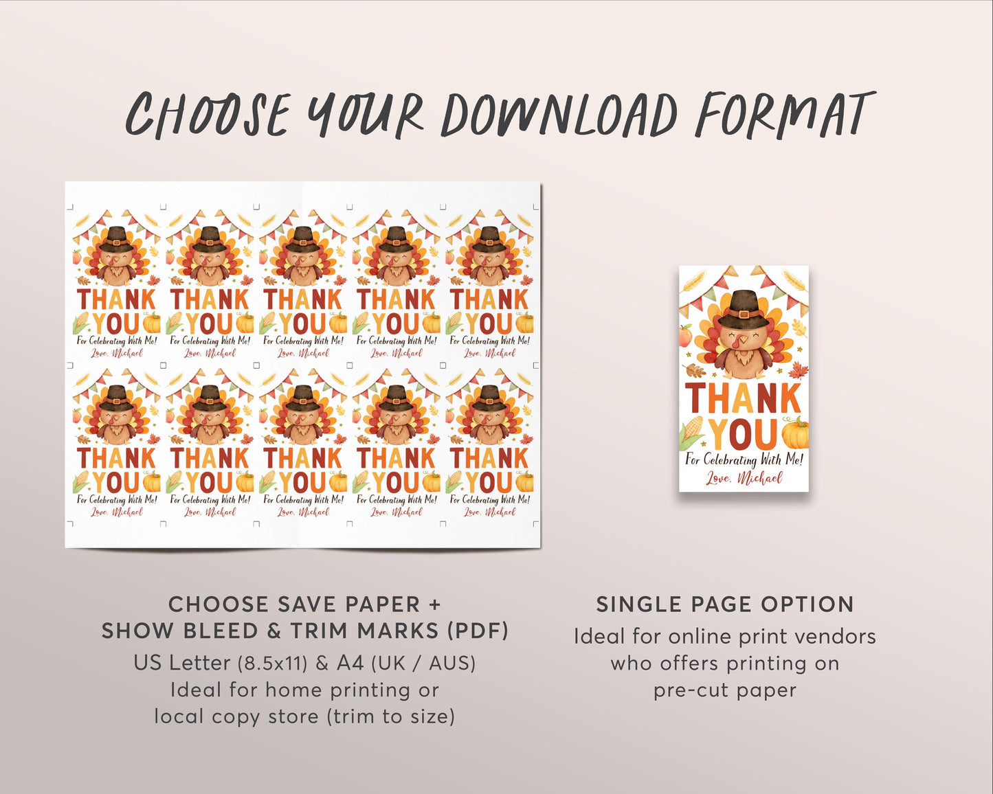 Little Turkey Birthday Favor Tags Editable Template, Thanksgiving Theme Party Thank You Treat Bag, Fall Autumn Gift Tags Printable Decor