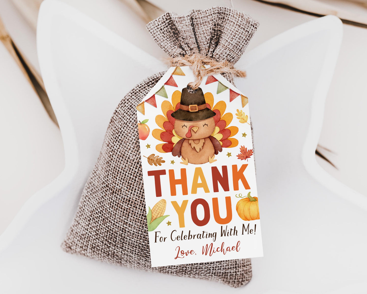 Little Turkey Birthday Favor Tags Editable Template