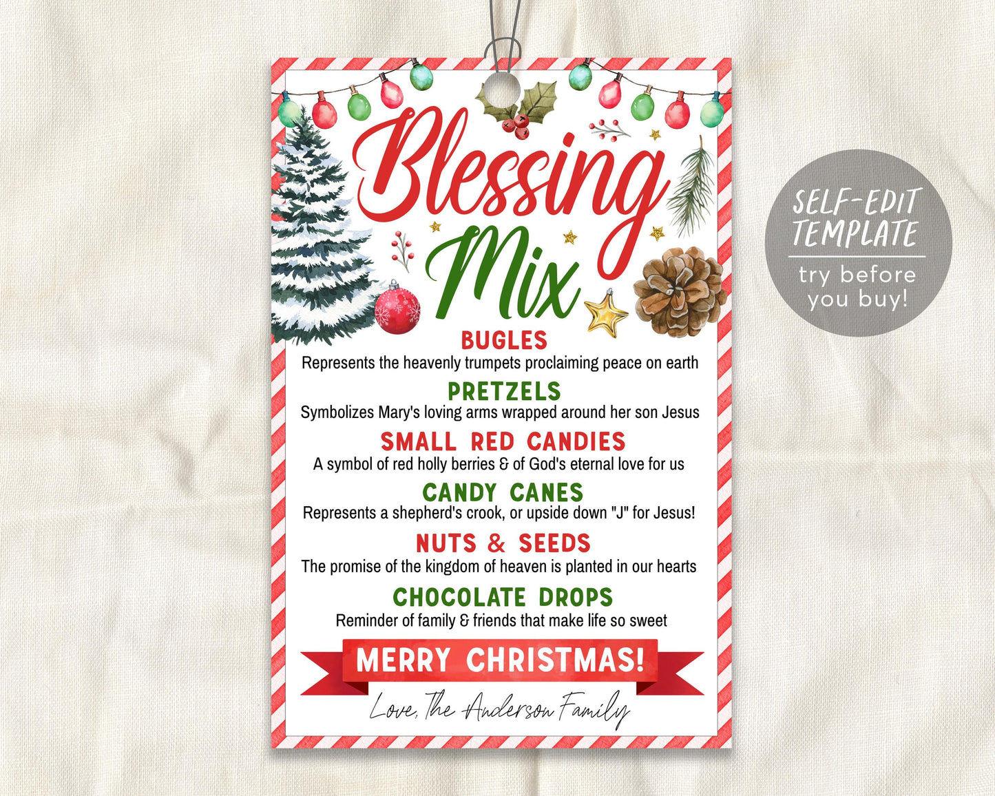 Blessings Mix Gift Tags Editable Template