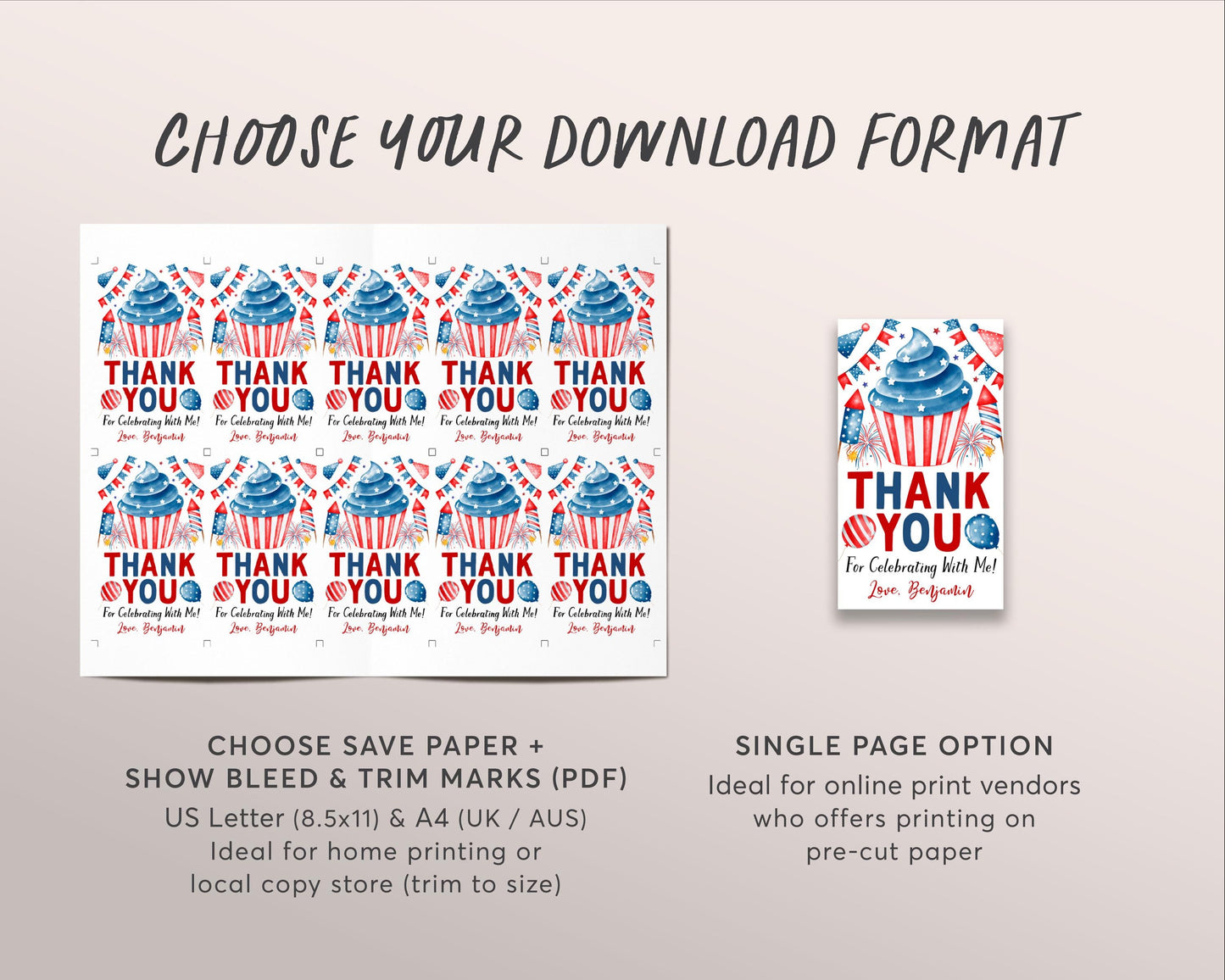 4th of July Birthday Favor Tags Editable Template, Independence Day Patriotic Fireworks Thank You Treat Bag, Sweet Fourth Of July Gift Tags