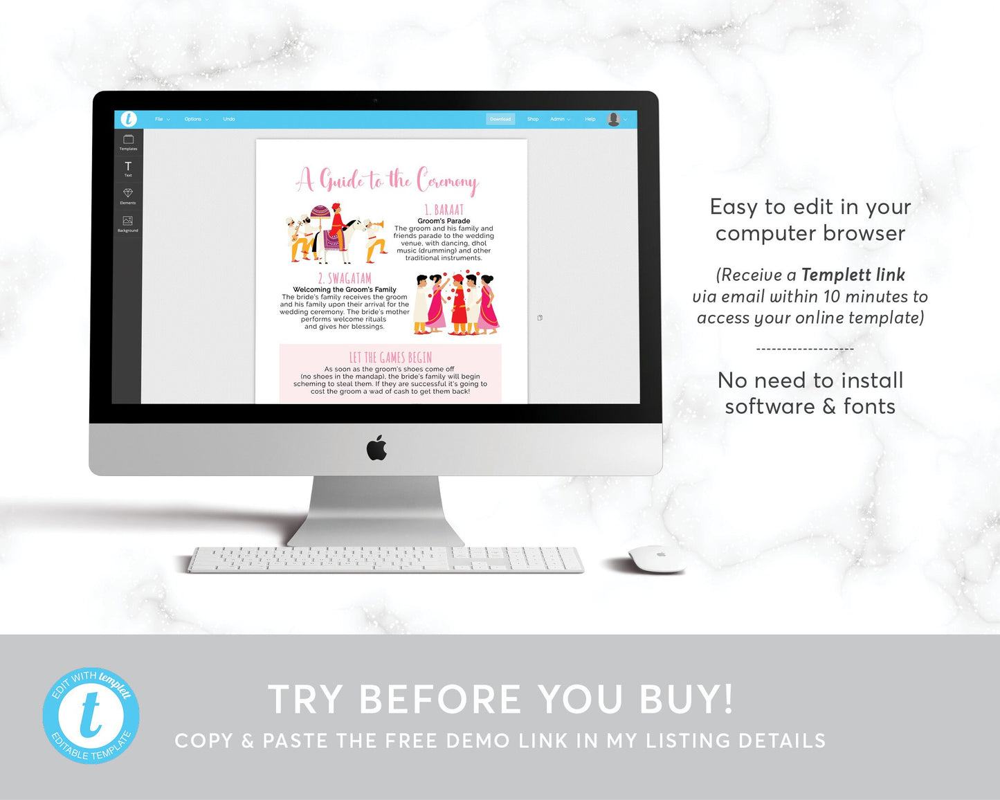 Editable Hindu Ceremony Program, Indian Wedding Program Portrait, Indian Wedding Ceremony, Hindu Wedding Ceremony Program, Hindu Infographic