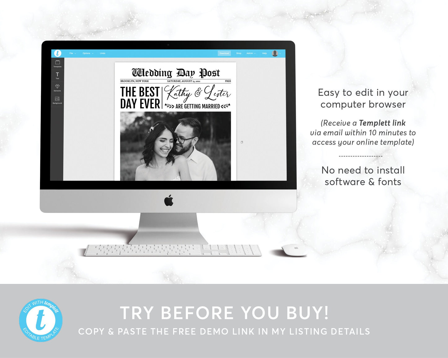 Newspaper Ceremony Program Template, Editable Program, Wedding Program Printable, Traditional Post, Wedding Timeline, Reception Games