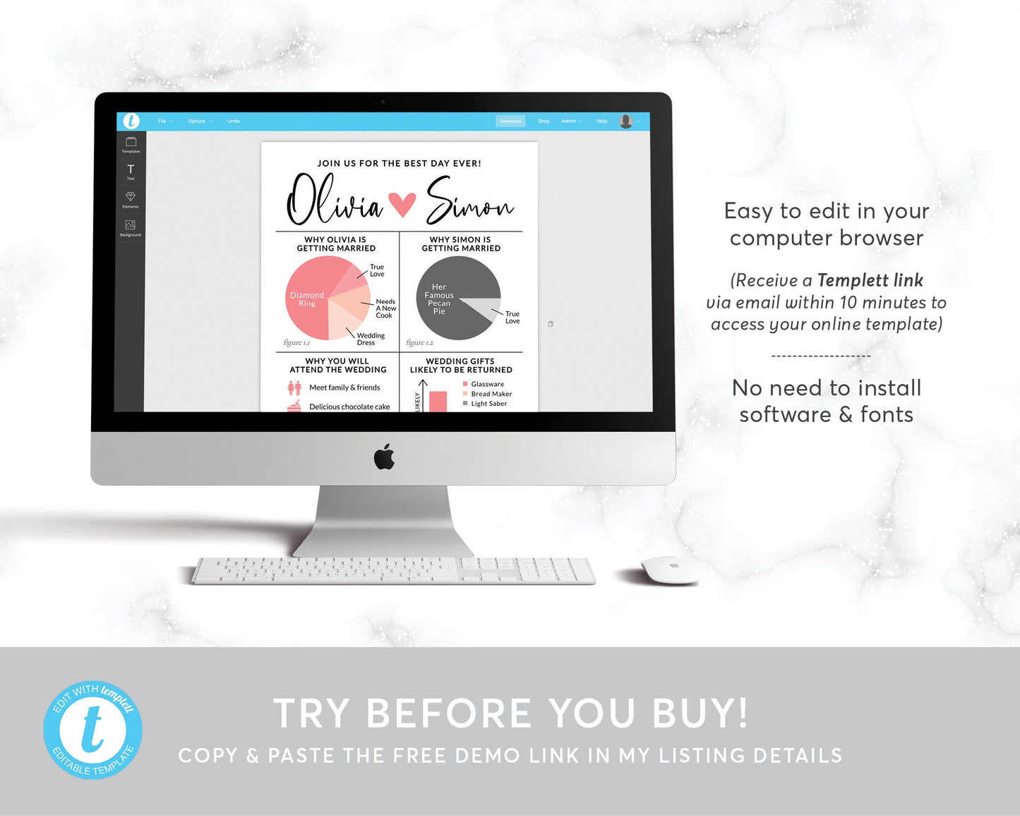 Funny Wedding Invitation Suite Template, Infographic Wedding Invite, Geek Wedding, Modern Unique Wedding Invitation, Nerdy Wedding