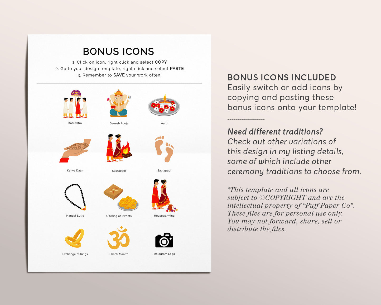 South Indian Wedding Program Template, Editable Brahmin Tamil Wedding Program, Indian Ceremony Guide, Hindu Infographic