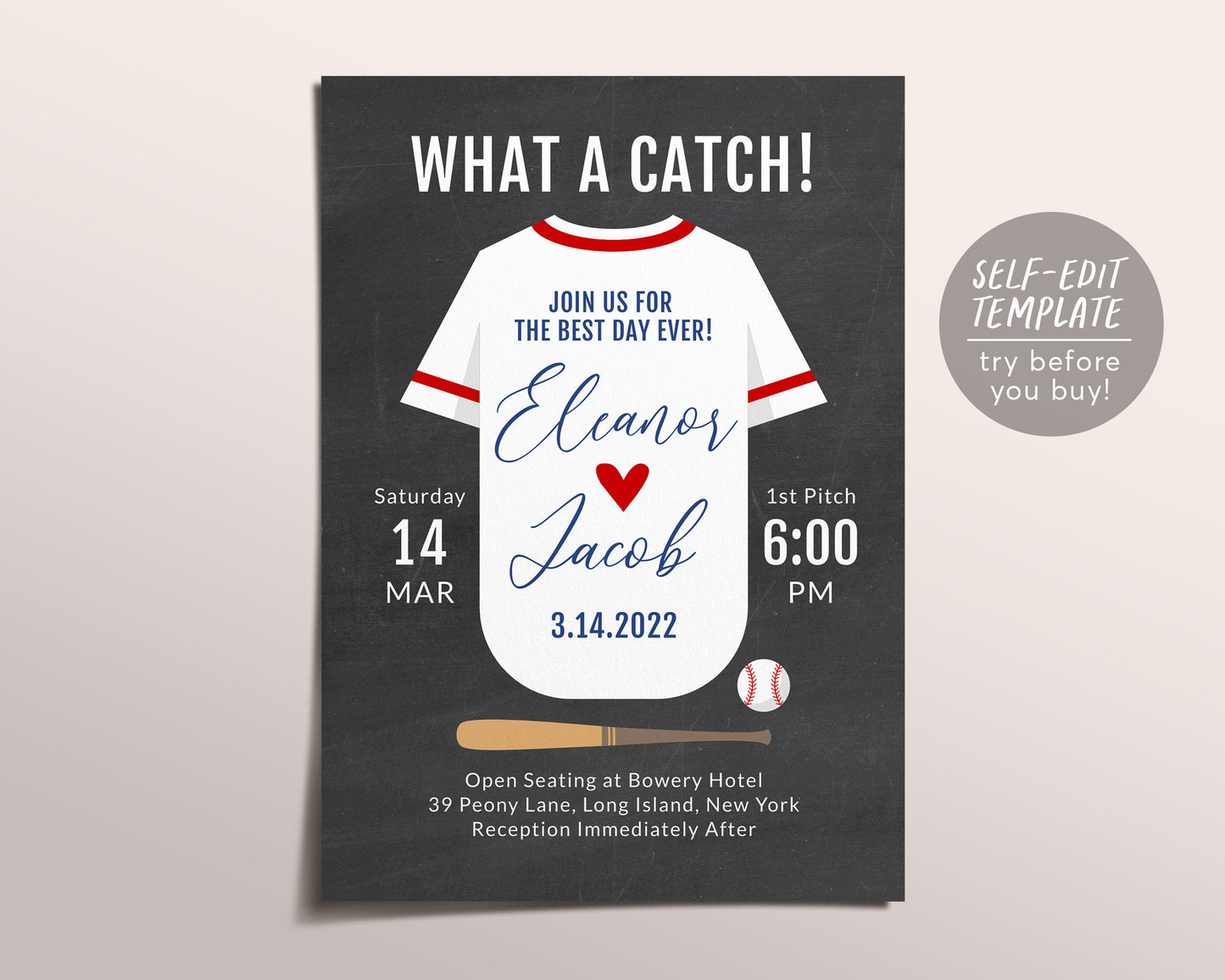 Baseball Wedding Invitation Template, Baseball Theme Wedding, Tailgate Invite, Stadium Invitation, Baseball Invitation, Sports Wedding Theme
