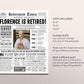 Retirement Gift for Men or Women Personalized, Retirement Card Poster Sign, Unique Retirement Party Decoration, Newspaper Back in 1981