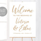 Elegant Wedding Welcome Sign Template, Welcome to Our Wedding Sign, Editable Welcome Reception Sign, Ceremony Sign, Wedding Decorations