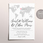 Editable World Map Wedding Invitation Suite Template, Destination Wedding Invitation Set Printable, Travel Theme, RSVP Card, Thank You Note