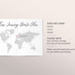 Editable World Map Guest Book Alternative Template, Travel Themed GuestBook Poster, Destination Wedding GuestBook Sign, International Map