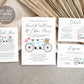 Editable Tandem Bicycle Wedding Invitation Suite Template, Bike Themed Wedding Invites Printable, Rustic Wedding, RSVP Card, Thank You Note