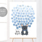Editable French Bulldog Balloons Blue Baby Boy Shower Guest Book Alternative Template, Dog Puppy Pet Animal Theme Guestbook Sign