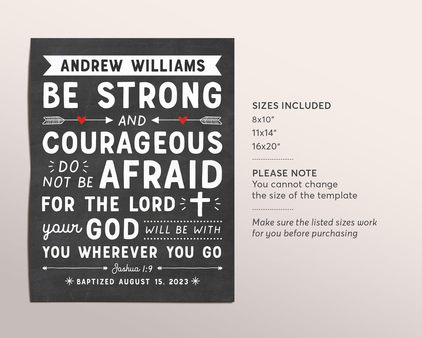 Editable Godson Baptism Gift Sign Template, Chalkboard Nursery Wall Art, Christening Dedication Print From Godmother And Godfather, New Baby