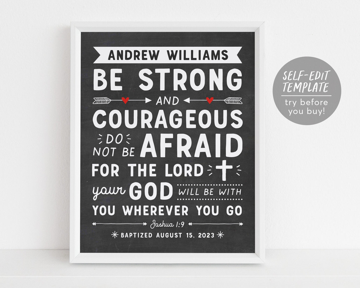 Editable Godson Baptism Gift Sign Template, Chalkboard Nursery Wall Art, Christening Dedication Print From Godmother And Godfather, New Baby