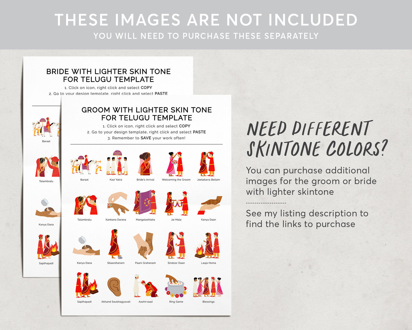 Telugu Ceremony Program Editable Template, South Indian Infographic Wedding Guide, Hindu Reception, Folded Modern Wedding Program Printable