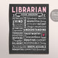 Editable Librarian Chalkboard Gift Print Template, School Librarian Assistant Personalized Thank You Christmas Gift Public Library