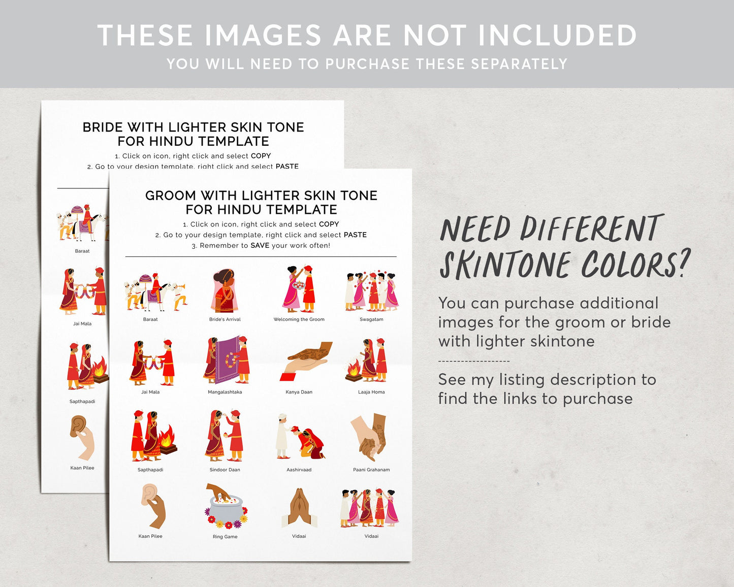 Indian Wedding Program Template, Hindu Reception Ceremony Infographi, Colorful Indian Wedding Program Booklet, Pink Indian Invitation