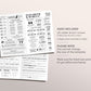 Modern Wedding Bifold Program Editable Template, Black and White Itinerary Timeline, Wedding Bingo Games Advice Card, Ceremony Order Events