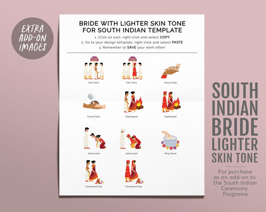 South Indian Bride With Lighter Skin Tone, Add-On Listing For South Indian Ceremony Program