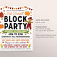 Fall Block Party Festival Harvest Editable Template, Neighborhood Party, Market Community Church School Fundraiser Event Invitation Poster
