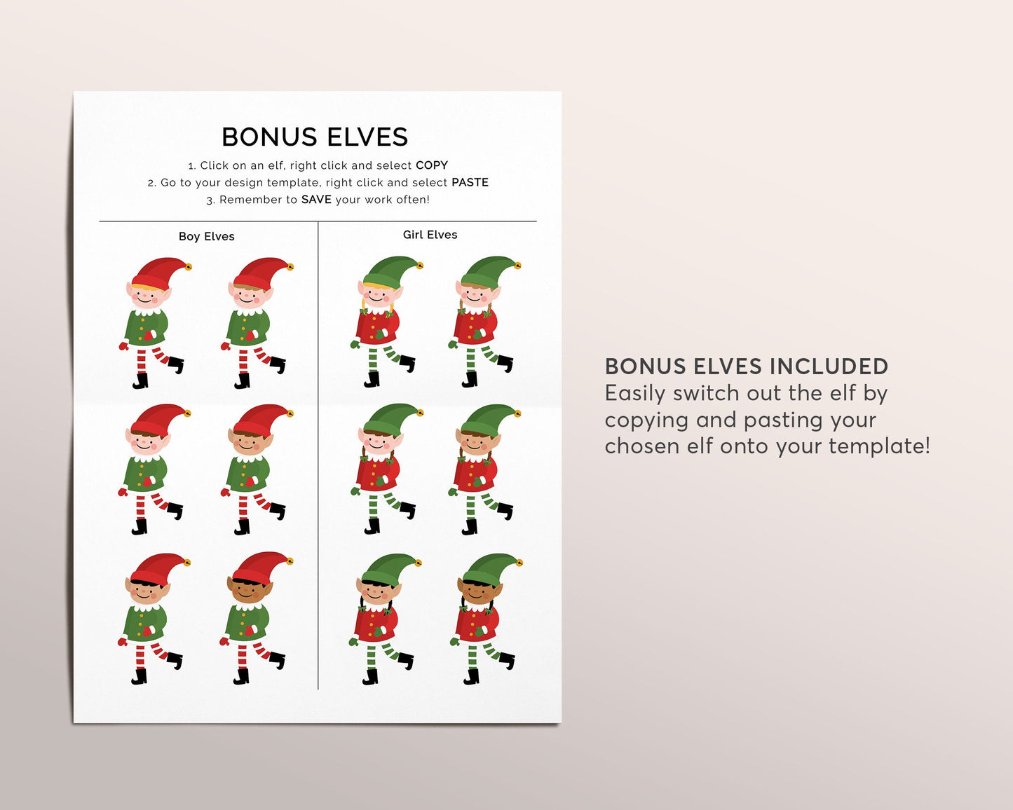 Goodbye Letter from Elves Editable Template, End of Christmas Elves Farewell Note, Christmas , Choose Your Elf Girl or Boy