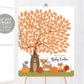Fall Themed Woodland Creatures Tree Baby Shower Guest Book Alternative Editable Template, Autumn Little Pumpkin Sign a Leaf Leaves Guestbook