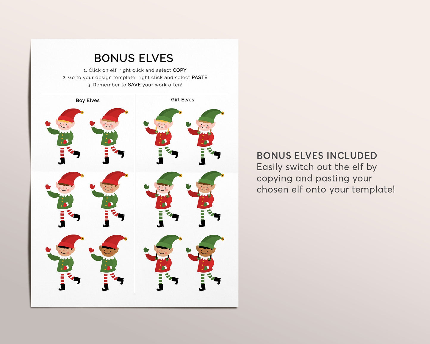 Goodbye Letter from Elf Editable Template, End of Christmas Farewell Note from Elf, Christmas , Choose Your Elf Girl or Boy