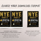 NYE Party Invitation Editable Template, New Years Eve Bash For Adult, Cocktail New Year Holiday Party Invite Printable, Electronic NYE Evite