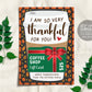 Thanksgiving Thankful For You Coffee Gift Card Holder Editable Template, Thanks a Pumpkin Latte Teacher Staff Appreciation Fall Holiday Card