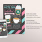 Coffee Birthday Invitation Editable Template, GIRL Latte Fun Invite, Cafe Frappe Digital Evite, Latte Birthday Themed Party Instant Download