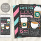 Coffee Birthday Invitation Editable Template, GIRL Latte Fun Invite, Cafe Frappe Digital Evite, Latte Birthday Themed Party Instant Download