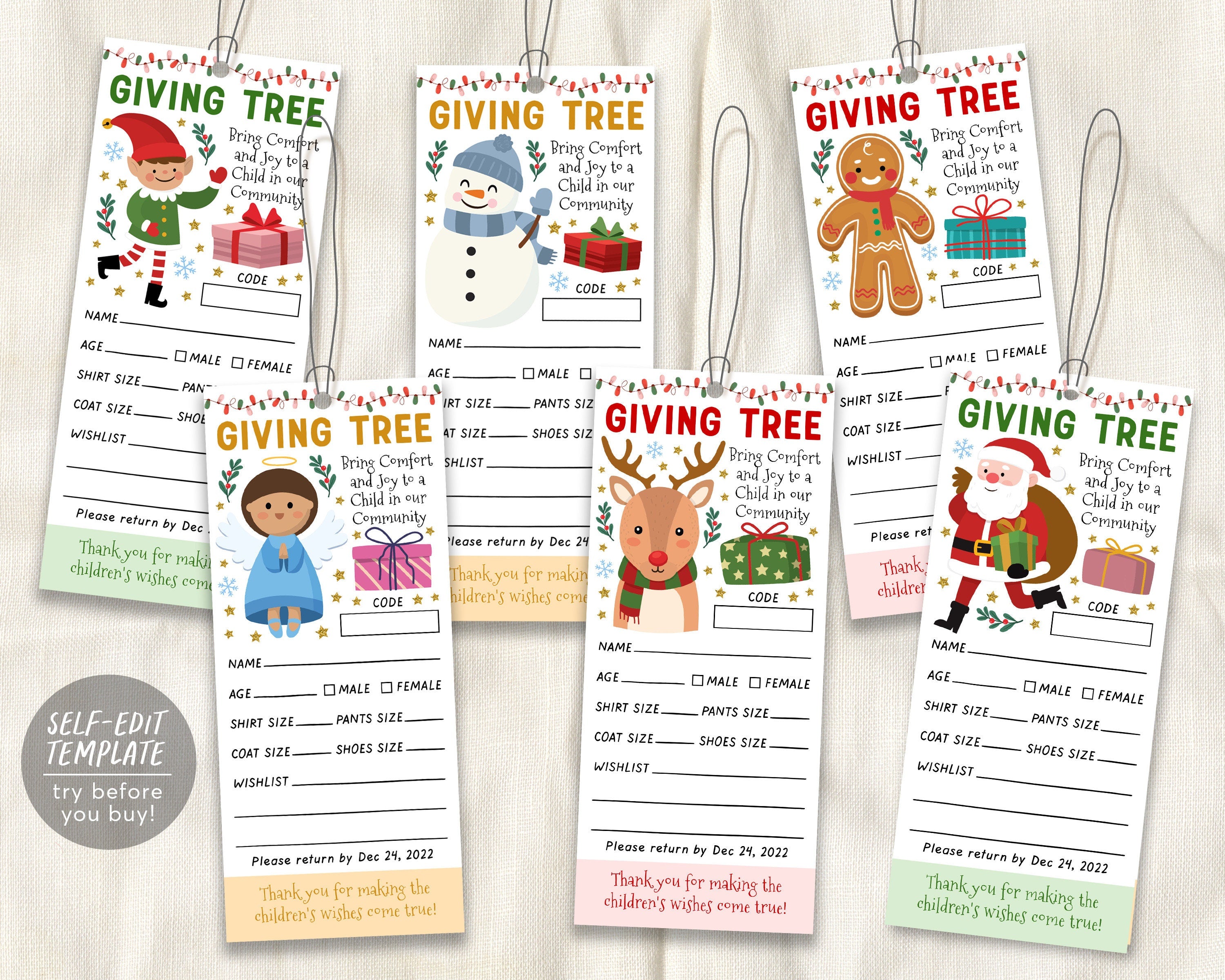 Christmas Giving Tree Gift Tag BUNDLE Editable Template Donation Slip Puff Paper Co christmas-giving-tree-gift-tag-bundle-editable-template-donation-slip-puff-paper-co