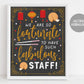 Fortune Cookie Staff Appreciation Sign Printable, Teacher Nurse School Employee Week, Chinese Food Poster, Thank You Lunch School PTO PTA