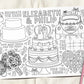 Wedding Coloring Placemat For Kids Editable Template, Personalized Activity Mat Reception Game Sheet Printable, Place Mat Wedding Table
