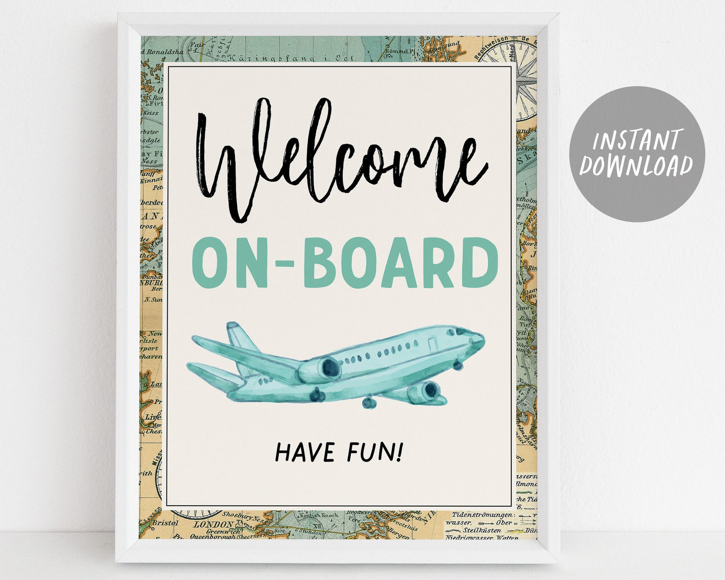 Airplane Travel Party Signs BUNDLE For Wedding Baby Shower Birthday, Airline Themed Birthday Table Decor, Around the World, Adventure Bridal