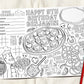 Pizza Party Placemat Editable Template, Pizza Party Coloring Page, Printable Pizza Birthday Activity, Pizzeria Table Mat, Kids Party Games